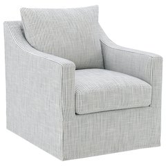 Winter Upholstered Sloped Arm Accent Swivel Chair Grey