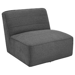 Cobie Upholstered Armless Swivel Chair Dark Charcoal