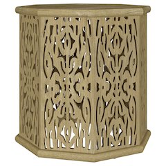 Torres Octagonal Solid Mango Wood Side Table Natural Brown