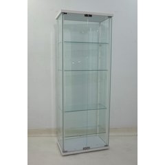 Delphinium 4-Shelf Clear Glass Curio Display Cabinet White