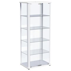Aero 5-shelf Display Curio Cabinet with LED Lighting White