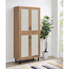 Teller 80-inch 4-door Tall Shoe Storage Cabinet Natural Oak