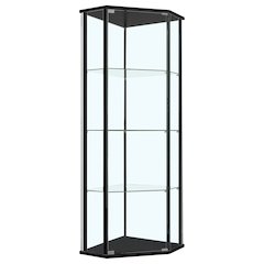 Zenobia 4-shelf Curio Cabinet Display Case Black