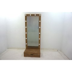 Spector 1-drawer Lighted Full-Length Floor Mirror Mango