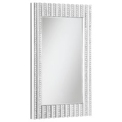 Aideen 32 x 47 Inch Acrylic Crystal Wall Mirror Silver