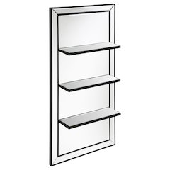 Oriel 24 x 47 Inch Rectangular 3-Shelf Wall Mirror Silver