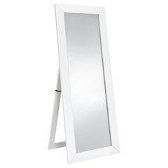 Cadence Tempered Glass Full Length Mirror White High Gloss