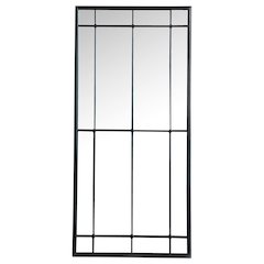 Annetta 24 x 52 Inch Window Pane Floor or Wall Mirror Black