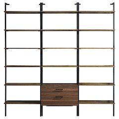 Owens 3-piece 96-inch Wall Mounted Bookshelf Set Walnut
