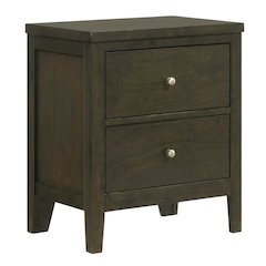 Dark Cocoa Nightstand with Transitional Style and Brushed Nickel Finish