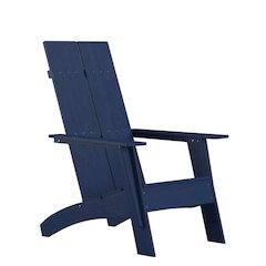 Modern All-Weather Poly Resin Wood Adirondack Chair in Navy