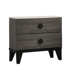 Madelyn night stand in Rustic Gray Walnut and Faux Marble Top