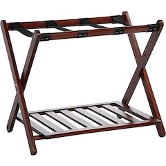 Luggage Rack with Shelf-Walnut