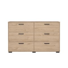 Sofia 6 Drawer Double Dresser, Jackson Hickory