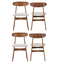 Morocco Wood Dining Chairs (Set of 4), Natural
