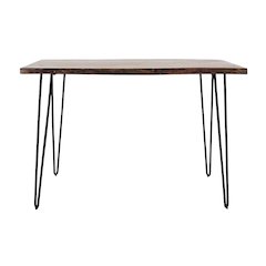 52-Inch Red Solid Acacia Counter Height Dining Table with Metal Base