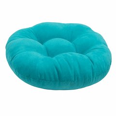 18-inch Round Solid Micro Suede Tufted Footstool Cushion