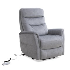 Capri Silver Recliner Nursery Glider – Power Lift Recliner with Headrest
