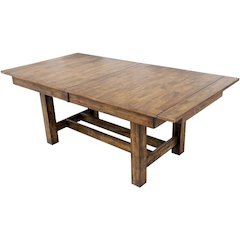 Mariposa 78" - 132" Trestle Table with (3) 18" Butterfly Leaves, Rustic Whiskey