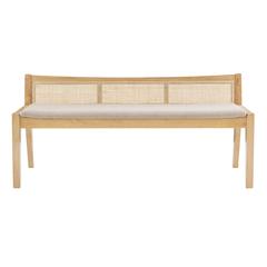 Nassau Rattan Cane Bench with Back, Beige