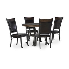 Franklin 5 Piece Dining Group, Dark Brown