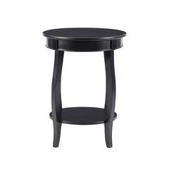 Black Round Table with shelf