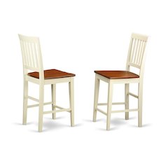 Elegant Wooden Bar Stools – Counter Height Chairs with Back, Set of 2