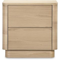 Round Off Tall Nightstand Natural Oak