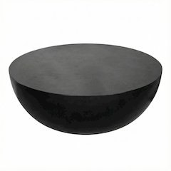 Black Concrete Coffee Table with Fibre Reinforced Cement Top, Contemporary Style