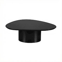 Black High-Gloss Coffee Table with Metal Hardware and Modern MDF Frame