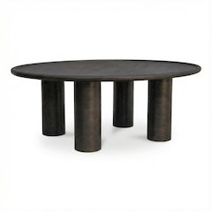 Brown Outdoor Coffee Table, Aluminium Top, Cast Aluminium Frame Durable Design