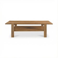 Brown Mango Wood Coffee Table with Solid Wood Top and Matt Finish