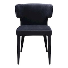 Polyester Upholstered Dining Chair, Art Deco Accent Chair for Dining Room,Black
