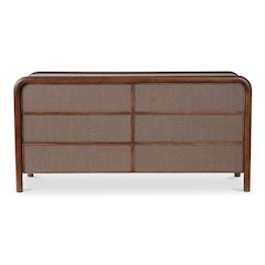 Rye 6 Drawer Dresser Warm Brown