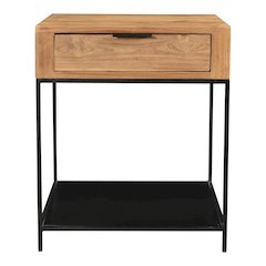 Contemporary Joliet Teak Wood Side Table, Belen Kox