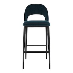 Sophisticate Teal Velvet Bar Stool, Belen Kox
