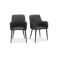 Cantata Dining Chair Mayon Black Vegan Leather - Set Of Two