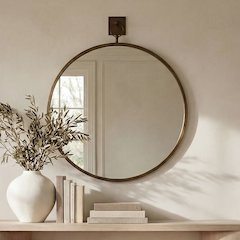 Cameo Mirror Aged Brass