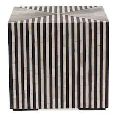 Terning Side Table Black and White