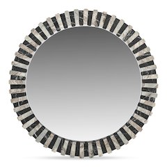 Isolde Mirror Black and Beige Marble