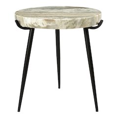 Brinley Marble Accent Table Light Brown