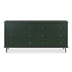 Reagan 6 Drawer Dresser Deep Green