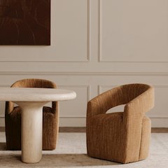 Barrow Rolling Dining Chair Amber Glow