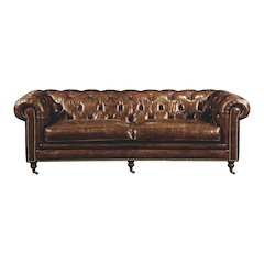 Birmingham Sofa Dark Brown Leather