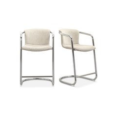 Freeman Chrome Frame Counter Stool Blended Cream - Set Of Two