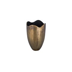 Athena Cast Aluminum Vase Antique Brass