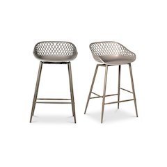 Piazza Outdoor Counter Stool Grey - Set Of Two
