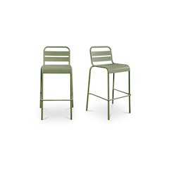 Kade Outdoor Bar Stool Green Set of Two