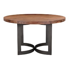 Bent Round Dining Table 54In Brown