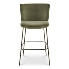Early Bar Stool Faux Green Mohair